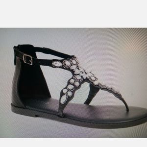Torrid  Faux Pearl Gemstone T-Strap Sandals (Wide